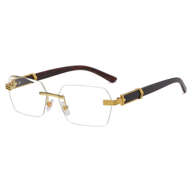 Frameless Wood Grain Eyeglasses